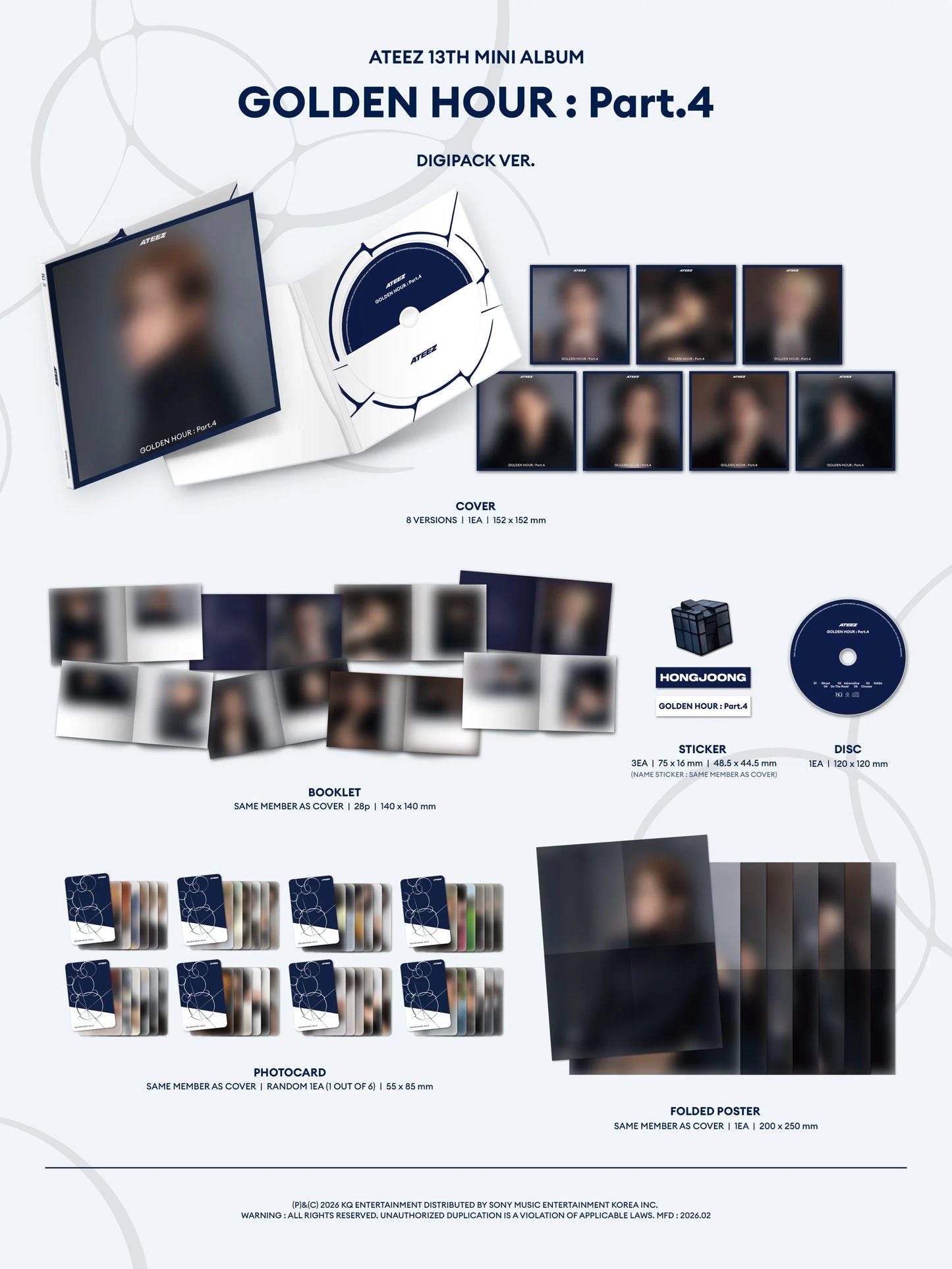 Pre-Order Ateez Golden Hour Part 4 Digipack Version