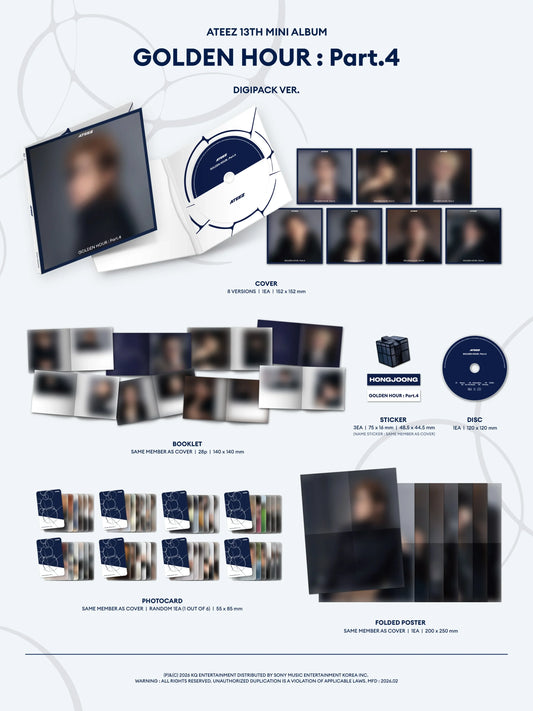 Pre-Order Ateez Golden Hour Part 4 Digipack Version