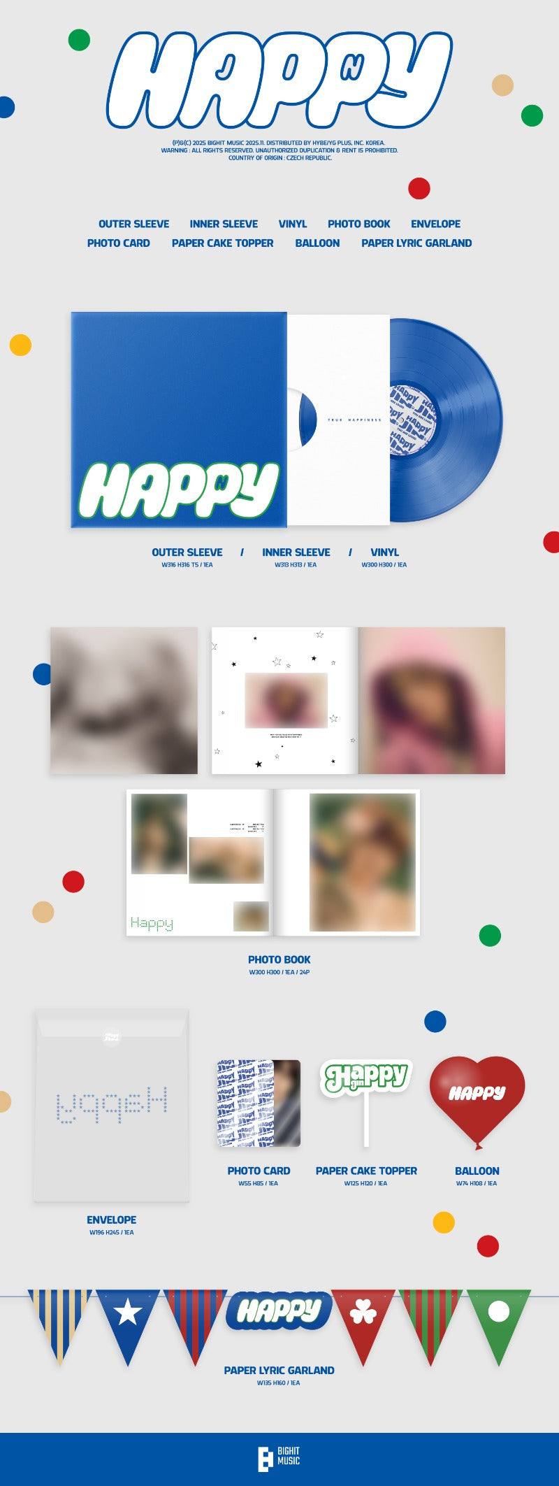 Pre-Order Jin of BTS Happy Vinyl