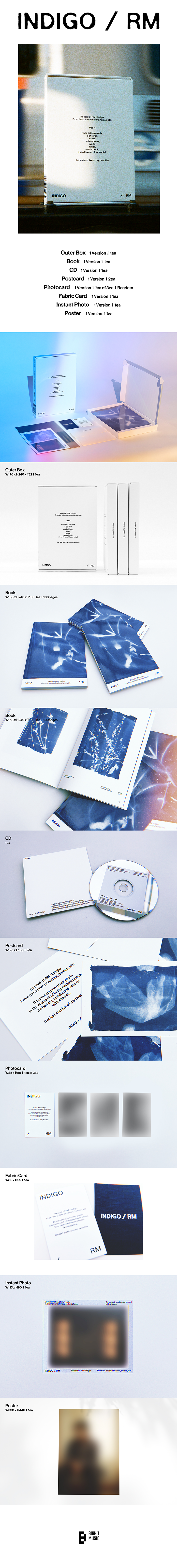 RM of BTS 1st Solo Album: Indigo (Book Version)