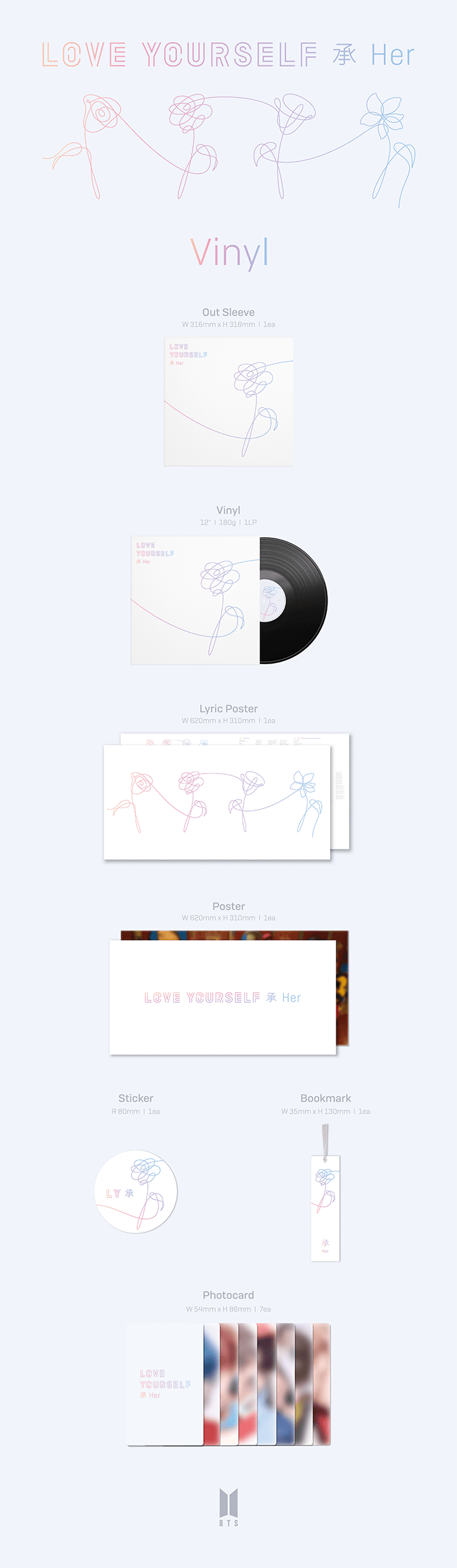 BTS 3rd Album Love Yourself: Her Vinyl