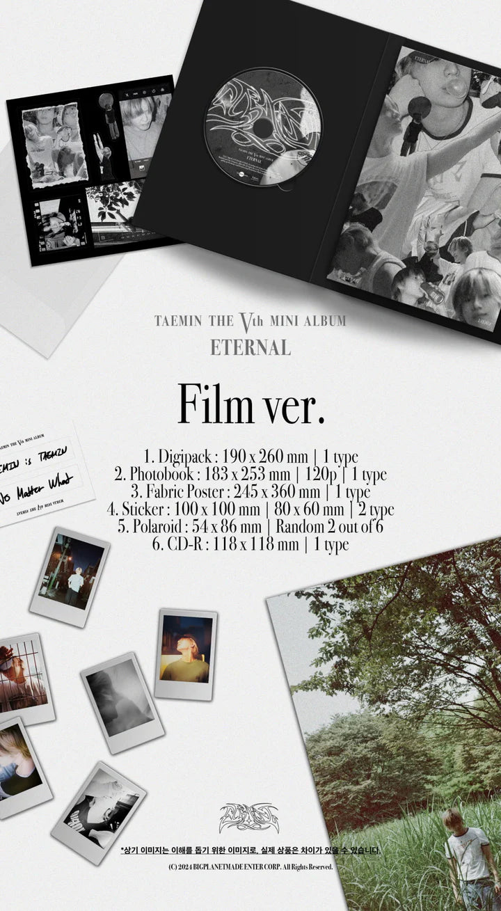 Taemin 5th Mini Album: Eternal (Film Version) w/POB