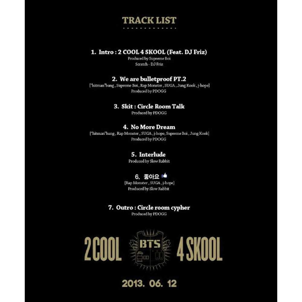 BTS Debut Single: 2 Cool 4 Skool