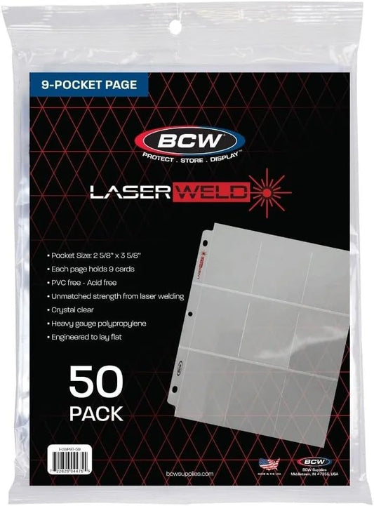 BCW Supplies 9-pocket Binder Pages (50 page pack)