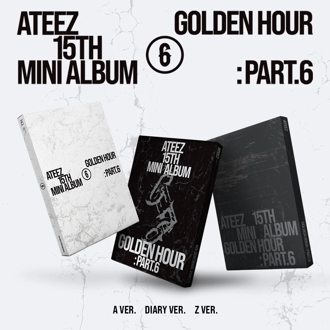 [Signed] ATEEZ - 15th Mini Album [GOLDEN HOUR : Part.6] (A Ver. / Diary Ver. / Z Ver.)