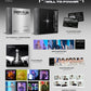 Playcode 2024 ATEEZ World Tour 'Towards the Light: Will to Power' merchandise set on a gray background
