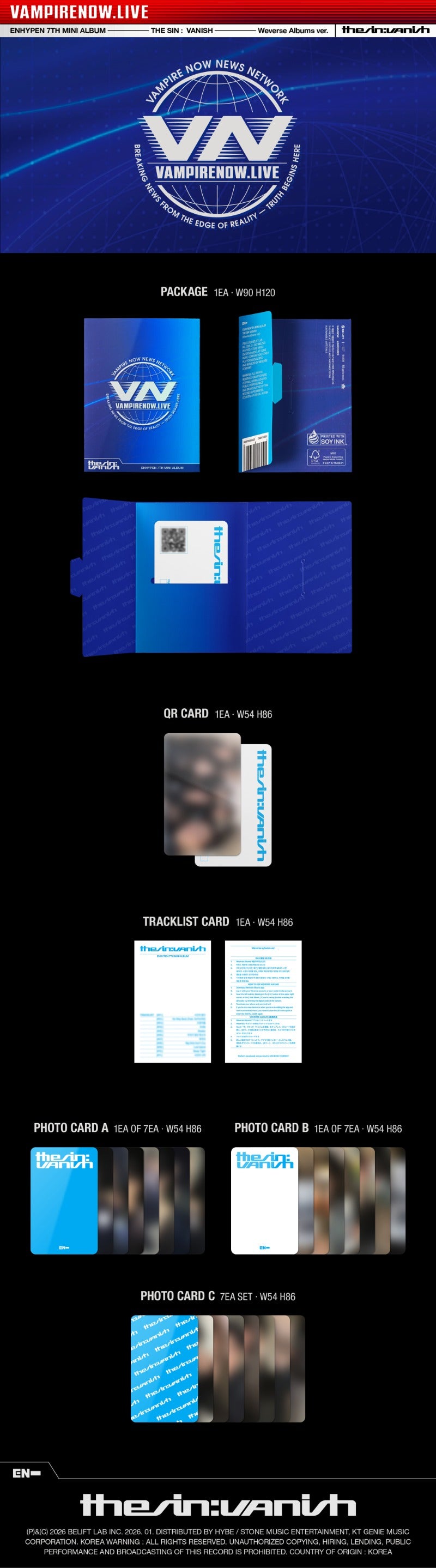 ENHYPEN - 7th Mini Album [THE SIN : VANISH] (Weverse Albums Ver.)