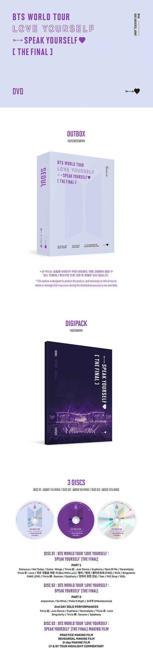 BTS Love Yourself Speak Yourself The Final DVD