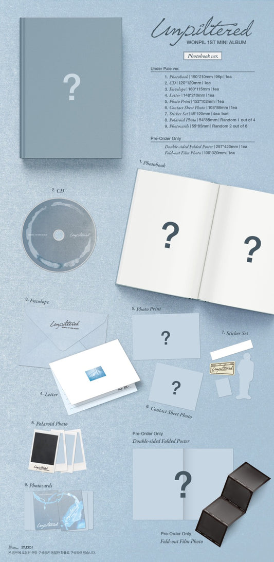 WONPIL (DAY6) - 1st Mini Album [UNPILTERED] (PHOTOBOOK Ver.) + 1st Press Benefits