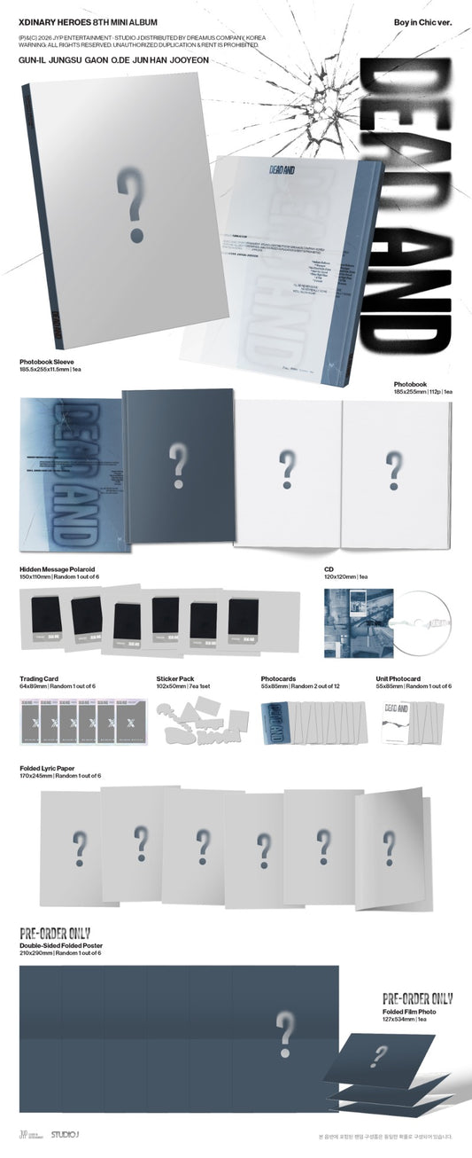 XDINARY HEROES - 8th Mini Album [DEAD AND] (Boy in Chic Ver. / HERO Ver.) w/POB Photocard